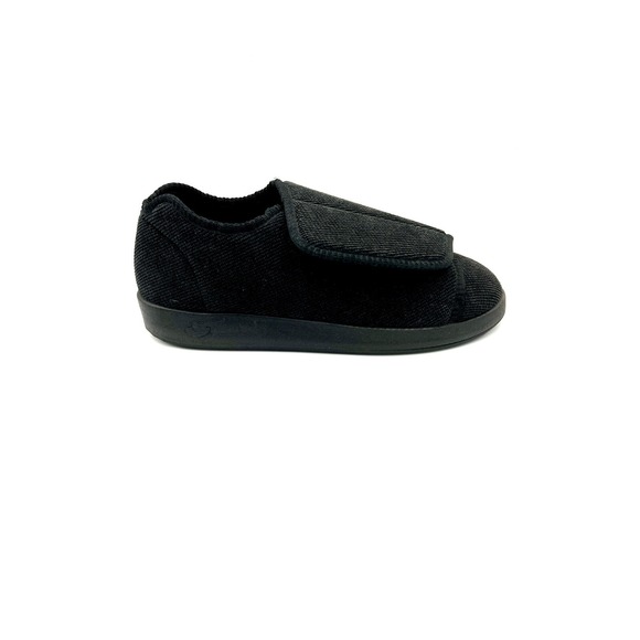 Silverts Slippers Shoes Mens 8 Womens 10 Extra Wide Easy Hook Loop SV15100 Black - Picture 15 of 16